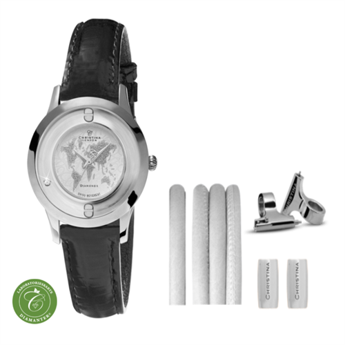 Collect ur 334SWBL-WORLDK + Hvid Watch Cord set - Christina Jewelry & Watches